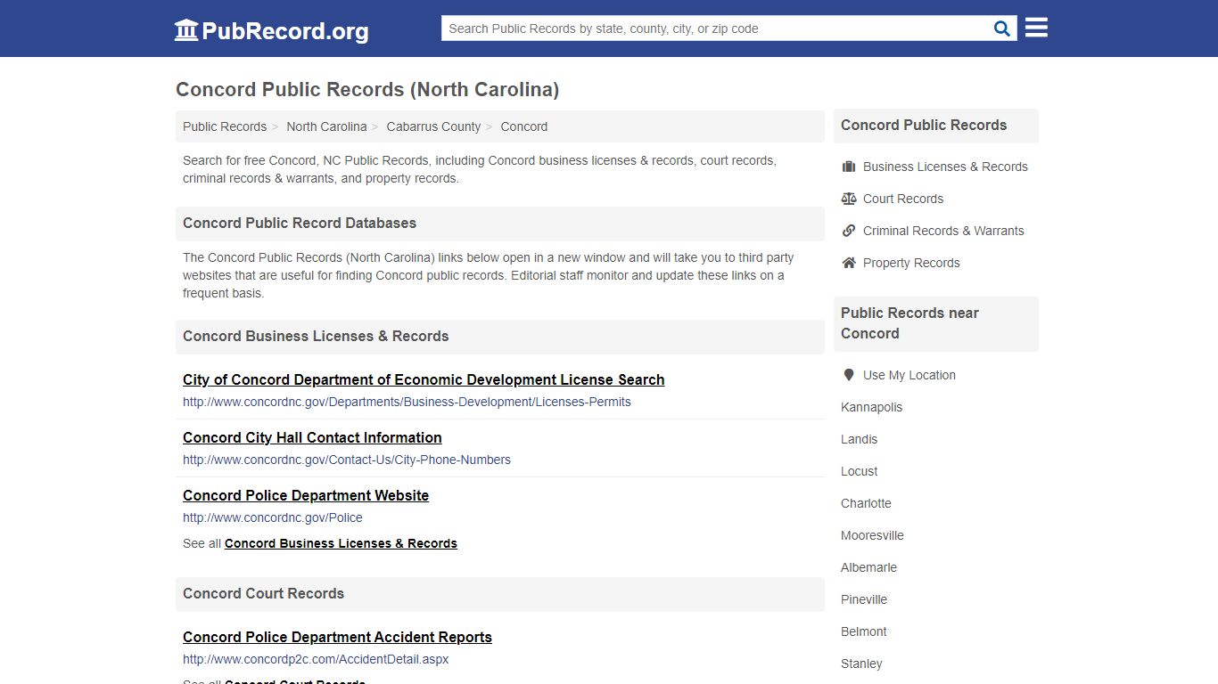 Free Concord Public Records (North Carolina Public Records)